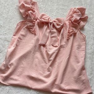 Pink Ruffled Sleeveless Top